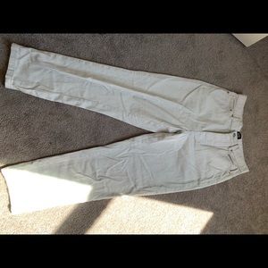 grey and white striped pants